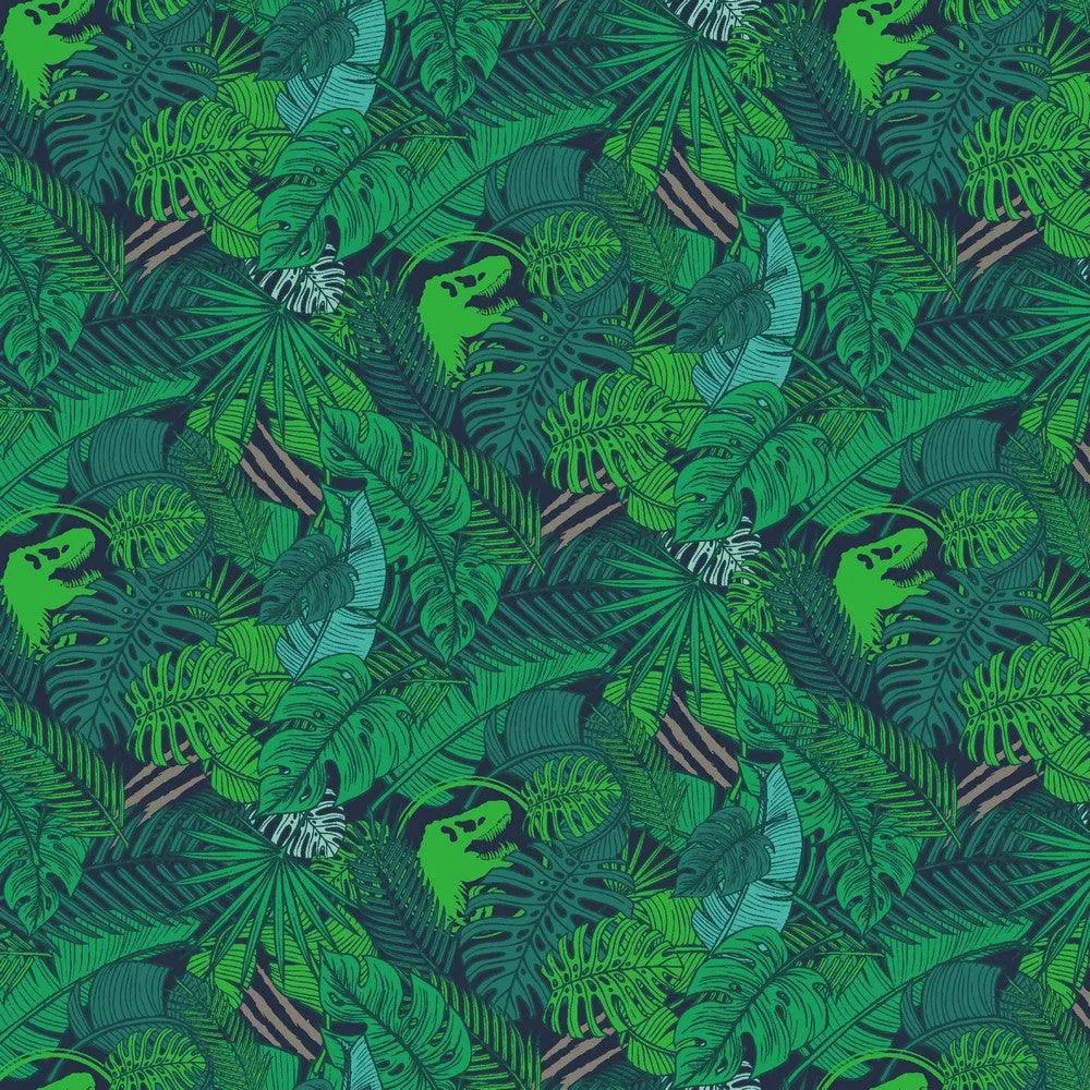 All over Tropical Leaves Cotton Jersey Fabric