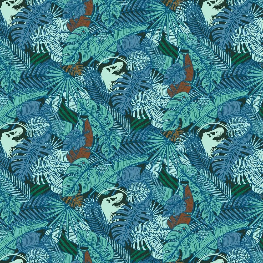 All over Tropical Leaves Cotton Jersey Fabric
