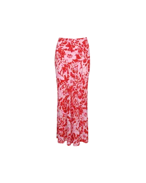 BOBBI SILK SKIRT CHERRY FLORAL BOBBI SILK SKIRT CHERRY FLORAL