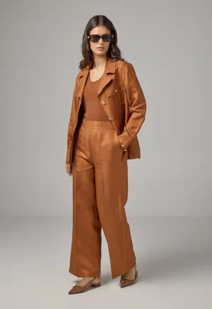 Choice Solid Wide Leg Trousers Caramel Choice Solid Wide Leg Trousers Caramel