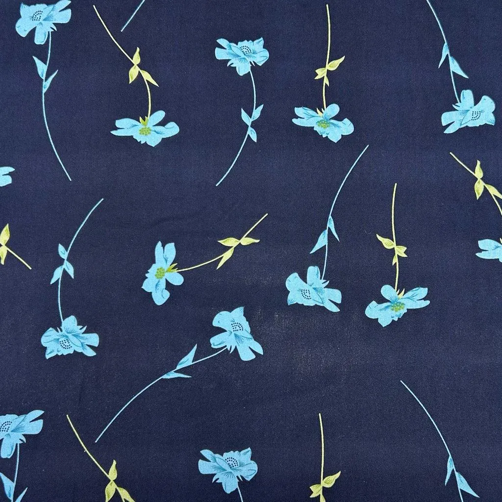 Falling Flowers Viscose Challis Fabric