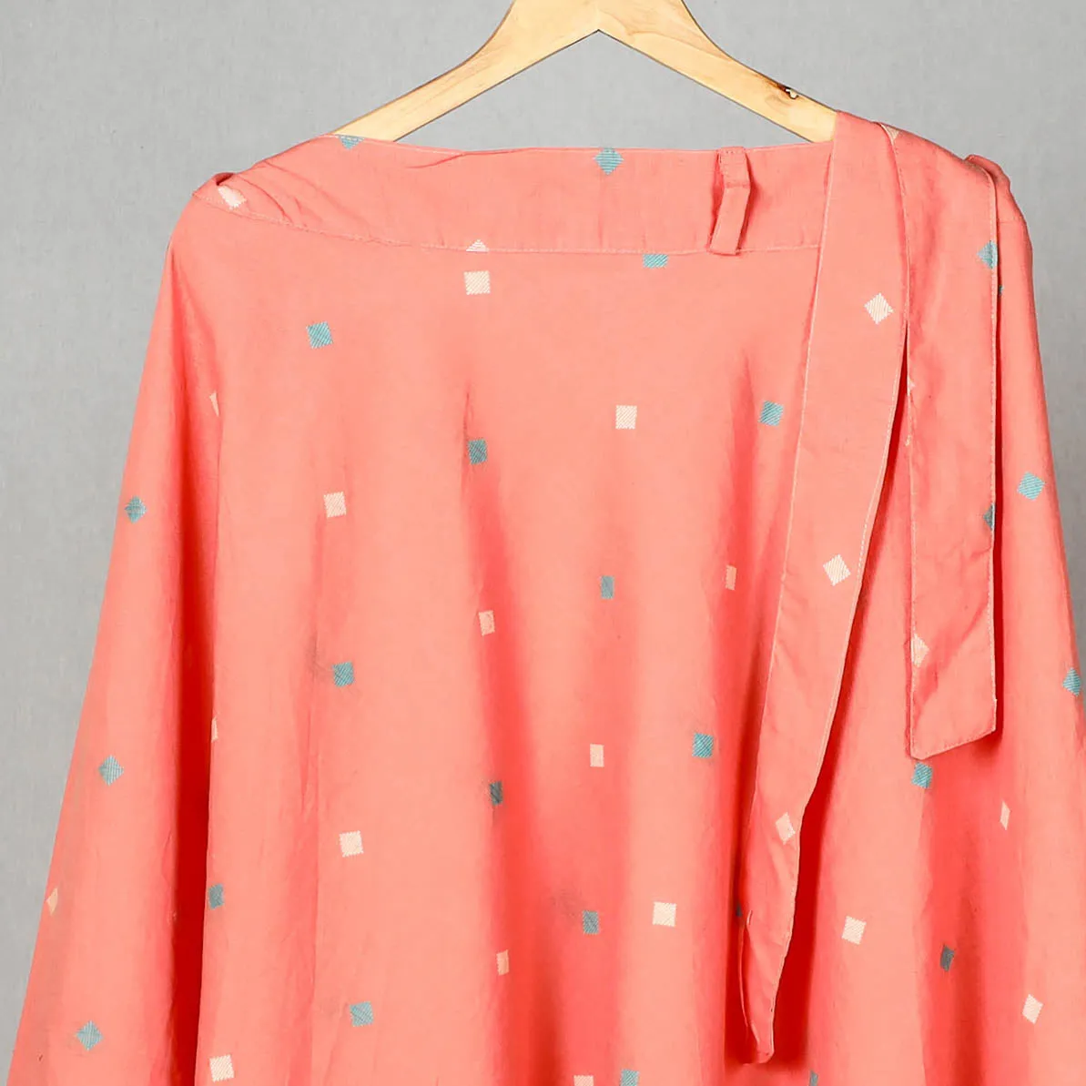 Peach - Jacquard Cotton Wrap Around Skirt 04