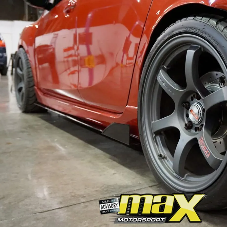 Universal 6-Piece Gloss Black Interlocking Side Skirts Extensions